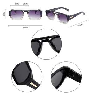 Lunettes de soleil rétro polygonales carrées pour femmes, personnalisables avec logo, UV400, double pont, collection 2025 - Product Image 5