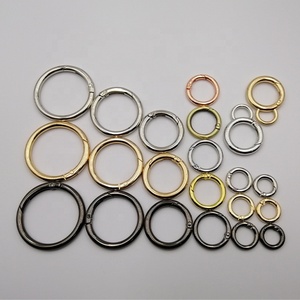 Wholesale Zinc Alloy Key Chain Spring Snap Hooks O Gate Ring Circle Round Carabiner for Handbag