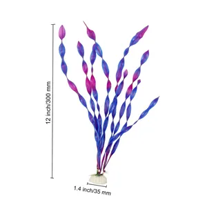 수족관을위한 어항 장식 인공 해초 물 식물, 플라스틱 어항 식물 장식 10 PCS (보라색)
