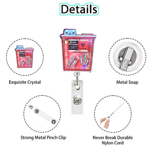 <span class=keywords><strong>Porta</strong></span> <span class=keywords><strong>Badge</strong></span> Retrattile in Acrilico Serie Medica <span class=keywords><strong>con</strong></span> <span class=keywords><strong>Clip</strong></span> Girevole, Accessori per Infermieri, <span class=keywords><strong>Porta</strong></span> Tessere Identificative - Product Image 2