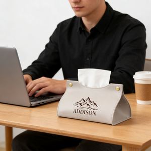 Personalized Leather Tissue <b>Box</b> Cover - Custom Engraved Logo Paper <b>Towel</b> <b>Box</b> - Kitchen/Home/Car Tissue Holder, New Home Gift - Product Image 3