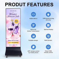 Stand Digital Signage Portabel Mobile Berkekuatan Tinggi Tahan Cuaca untuk Acara Luar Ruangan Pameran Layar Poster LED Luar Ruangan