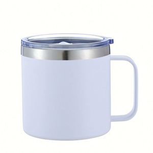 Tasses à café personnalisées avec logo, 12 oz, avec poignée, gobelet isotherme à double paroi, bouteilles d'eau noires avec revêtement en poudre pour le camping - Product Image 6