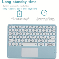 Casing Keyboard Tablet Lepas Pasang dengan Lampu Latar 7 Warna, Penyangga Folio Magnetik untuk iPad 10.2 Inci, Fitur Auto Sleep Wake