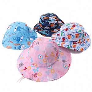 Sombreros de Pescador de Algodón para Niños y Niñas, Diseño de Dibujos Animados, para Deportes al Aire Libre, con Cordón, Verano 2025 - Product Image 1