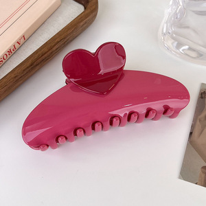 Pinces à cheveux en forme de cœur en acrylique pour la Saint-Valentin, pinces à cheveux en forme de cœur, pinces à cheveux en forme de requin, pinces à cheveux roses, accessoires pour cheveux (HA065) - Product Image 5