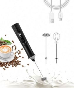 Milk Frother with USB Charger - 3 Speeds and 3 Stainless Steel Handheld Mixers, Perfect Frother for Coffee, Matcha - Product Image 1