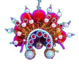 Adorno Metálico Ecológico para Coche Estilo Chino Guochao, Corona de Fénix de la Ópera de Pekín, Decoración Interior para Coche, Regalo Festivo - Product Image 2