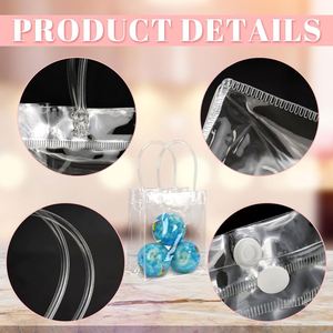 Bolsas de Regalo Transparentes con Asa y Logotipo Personalizado, Bolsas de Plástico Reutilizables para Recuerdos de Fiesta, Bodas y Cumpleaños - Product Image 4