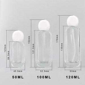 Cosmetic Packaging 50ml 100ml 120ml <b>Empty</b> <b>Glass</b> Spray Lotion <b>Bottle</b> with Pump Dropper essential Oil <b>Glass</b> <b>bottle</b> with white Lids - Product Image 3