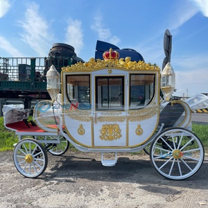 Carruaje de Cenicienta en Venta, Carruajes Reales para Bodas y Turismo, Carruaje Eléctrico de 4 Ruedas Tirado por Caballos - Product Image 5