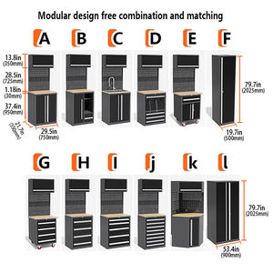 헤비 듀티 스틸 차고 캐비닛 시스템 작업대 캐비닛 차고 용 금속 도구 캐비닛 - Product Image 3