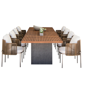 Manufacturers Wholesale Outdoor Terrace <strong>Teak</strong> <strong>Dining</strong> <strong>Table</strong> and Chairs Set 8-person Outdoor <strong>Dining</strong> <strong>Table</strong> and Chairs Set - Product Image 5
