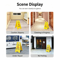 Panneau de signalisation de sécurité robuste en A, double face, jaune, 64 cm, pour avertissement de sol mouillé, pour espaces publics (lot en gros)