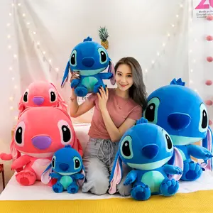 Diskon besar Lilo & stitch boneka mewah boneka lucu hewan kartun bahan Super lembut bantal tidur mainan anak perempuan hadiah