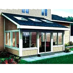 钢化玻璃铝框架倾斜屋顶日光室玻璃房子家庭