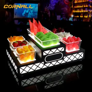 Wedding Party Bar Lounge Night Club Restaurant Hotel Glowing Fruit Plate LED Fruit Serving Tray