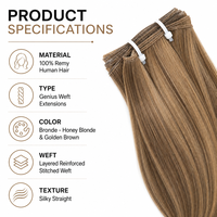 Extensions de cheveux Straight Genius Weft, texture 4C, cheveux humains vierges bruts, micro-trame invisible sans couture pour salons