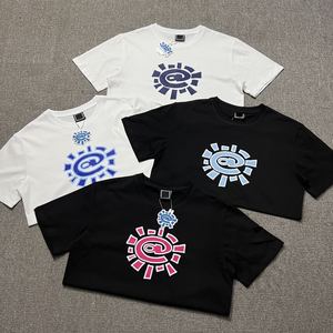 T-shirt da Uomo di Alta Qualità di Marca, Estiva, Pesante, Personalizzata, Design Vintage in Cotone Nero ADWYSD - Product Image 1