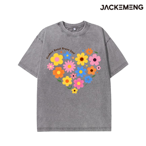 T-shirt Oversize Rétro Streetwear Floral « Kindest Beast <span class=keywords><strong>Brave</strong></span> <span class=keywords><strong>Soul</strong></span> » – Vente en Gros depuis l'Entrepôt Local aux États-Unis – Tee-shirt Hip Hop à Manches Courtes - Product Image 5