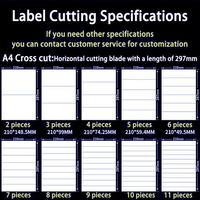 Kustom stiker vinil kertas huruf ukuran A4 lembar Label 2UP Laser Inkjet Printer 4.25X6.75 harga pakaian kemasan Label perekat