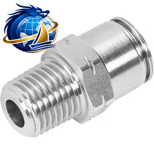 Conector Neumático <span class=keywords><strong>CRQS</strong></span>-1/4-1/4-U de Acero Inoxidable de Alta Calidad, Cabeza Macho NPTF de 1/4 pulg., Tubería Roscada, Serie <span class=keywords><strong>CRQS</strong></span>, 565320 para PLC - Product Image 1