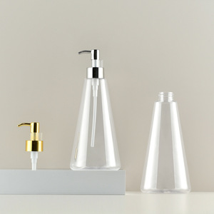 Rõ ràng pet chai nhựa 500ml Rỗng Mỹ phẩm dầu gội Lotion Gel tắm bao bì bơm lại chai với Bạc Vàng pupm - Product Image 3