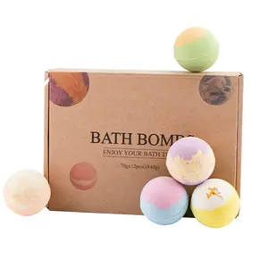 Atacado Suprimentos OEM Luxo Gift Set Vegan Natural Bath Bomb bola Orgânica Fragrância Rose Lavender Secas Flores Banho Bombas