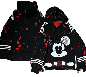 Marque à la mode femmes printemps automne sweats Style Hip Hop conception à capuche artisanat lourd cravate colorant imprimé Anti-rétrécissement - Product Image 1