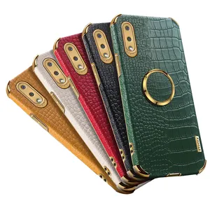 For Samsung Galaxy A02 A02S A03 A03S 164mm A04 Coque Luxury Crocodile Ring Holder Back Cover Soft Leather Phone Case Shockproof