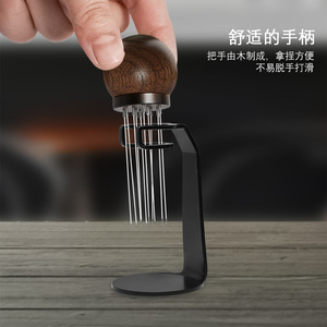 Support de Tamper à Café en Noyer avec Aiguille en Acier Inoxydable et Rangement pour Machine à Expresso du Fabricant - Product Image 3