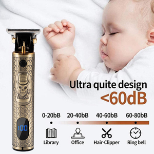 Tondeuse à barbe professionnelle sans fil rechargeable en acier inoxydable avec lame en acier inoxydable, garantie 1 an - Product Image 5