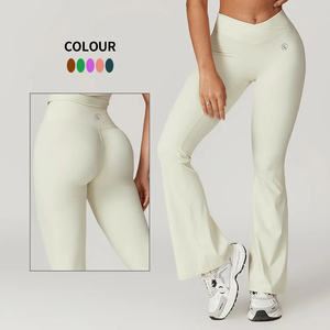 Nouvelle annonce collants pour femmes Leggings évasés bout à bout doux confortable taille haute Yoga Leggings Fitness Yoga pantalon - Product Image 6