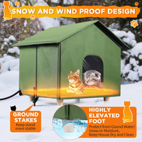 Lit extérieur moderne chauffant pour chat et chien imperméable et résistant à l'hiver, maison chaude et durable pour animaux de compagnie