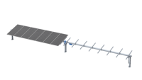 Système de suivi solaire à un axe avec portée de suivi de 60 degrés, support de montage automatique pour panneaux solaires, 90 modules, galvanisé à chaud