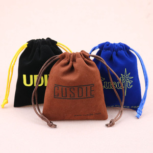 Custom Packaging for Jewelry With logo Printed Suede <b>Gift</b> Pouch Drawstring Velvet Jewelry Bag Packing for Rings Jewelry Display - Product Image 6