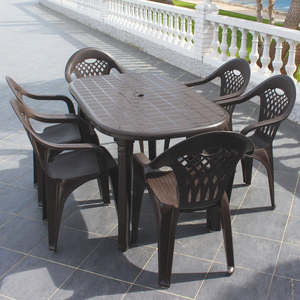 Pack of 6 Cancun <b>Chairs</b> Made of Recycled Plastic, <b>Stackable</b> <b>Garden</b> and Catering <b>Chairs</b> - Green - Product Image 1