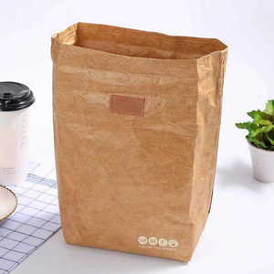 Bolsa de Almuerzo Aislada de Papel, Ecológica, Duradera, Impermeable, Térmica, para Picnic, Reutilizable, con Cierre de Cremallera Minimalista - Product Image 3