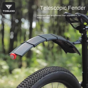 TOSUODユニバーサル自転車フェンダー伸縮式後輪マッドガードテールライト付き前輪レインベンダーマウンテンバイク用 - Product Image 2