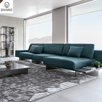 Echtes Leder-Möbelstück Luxuriöses L-förmiges Ecksofa Grüne Luxus-Modulsofas für Wohnzimmer Modernes Luxus-Sofa