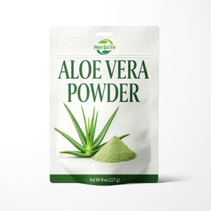 Poudre de feuilles d'aloe vera pure OEM ODM (Aloe barbadensis) 8oz 227g, non-OGM, végétalien, sans gluten, sans additifs - Product Image 1