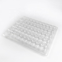 Vente en gros de boîtes de présentation en plastique pour macarons, 50 emplacements, boîte en PET transparente pour desserts, biscuits, gâteaux