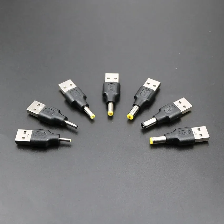 USB 2,0 tipo A macho a 5,5x2,1 2,5*0,7 3,0*1,1 4,0 4,8*1,7 5,5*1,7 5,5*2,5mm enchufe 5V DC conector adaptador de fuente de alimentación