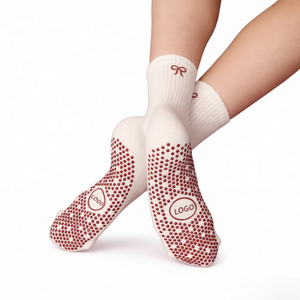 अनुकूलित डिजिटल प्रिंटिंग जिम और योग से चालक दल के मोजे धनुष जैक्वार्ड कढ़ाई लोगो टैरिफ में कमी तत्काल आदेश - Product Image 1