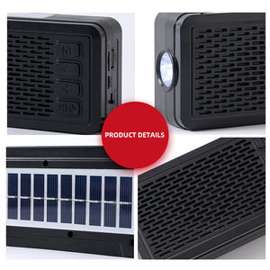 Portable Factory Solar Charging Portable BT Radio ABS Plastic Multi Function FM Radio Flashlight Outdoor Rechargeable Home - Product Image 5
