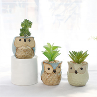Antique Plante Succulente Mini En Céramique En Forme de Hibou Fleur Pot à Bonsaï Pour La Décoration Intérieure