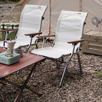Chaise pliante réglable SunnyFeel en bois massif et alliage d'aluminium pour camping en extérieur, idéale pour l'école et l'entrepôt