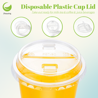 ZFCUP Vente en gros de couvercles en plastique jetables semi-perforés de 98 mm et 95 mm pour gobelets à lait moussant et emballages de boissons froides