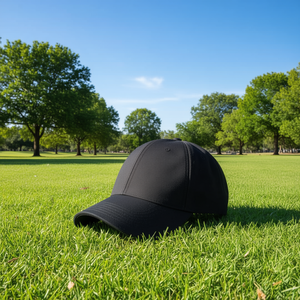 Casquette de baseball noire unie unisexe réglable pour le sport en plein air, 6 panneaux, toile 100% polyester - Product Image 3