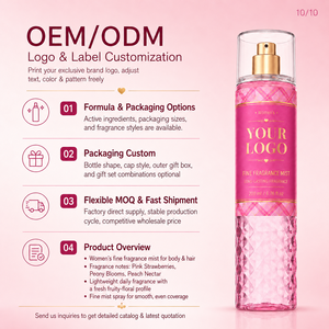 Brume Corporelle Légère et Fraîche, Double Usage Cheveux et Corps, Couvrance Uniforme, Longue Durée, Brume Fine Non Grasse, Parfum Pêche Pivoine - Product Image 3